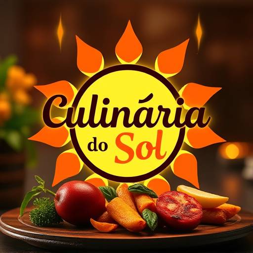 Logo da Culinária do Sol com texto alternativo 'Culinária do Sol: Sabores Autênticos do Brasil' para acessibilidade.